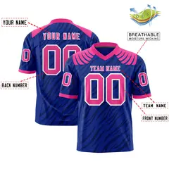 Royal Black Tiger Stripe Graffiti Pattern Football Jersey 2