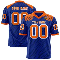 Royal Black Tiger Stripe Graffiti Pattern Football Jersey