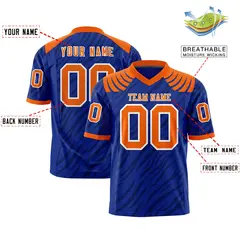Royal Black Tiger Stripe Graffiti Pattern Football Jersey 2