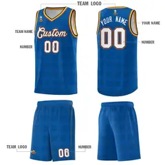 Royal Black Trailblazer Dot Pattern Basketball Jersey 5
