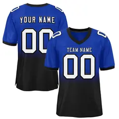 Royal Black White-Black Gradient Outdoor Football Jersey