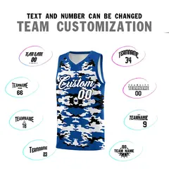 Royal Black-White Camo Basketball Jersey 4