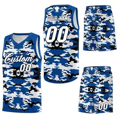 Royal Black-White Camo Basketball Jersey 6