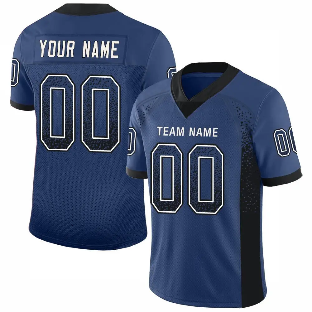Royal Black-White Drift Fashion Mesh Football Jersey