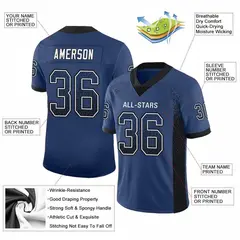 Royal Black-White Drift Fashion Mesh Football Jersey 2
