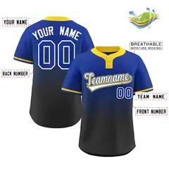 Royal Black White-Royal Gradient Two-Button Softball Jersey 2