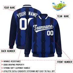 Royal Blade Pattern Raglan Varsity Letterman Baseball Jacket 2