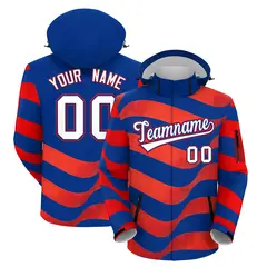 Royal Blue American Flag Independence Day Waterproof Jacket