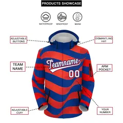 Royal Blue American Flag Independence Day Waterproof Jacket 2