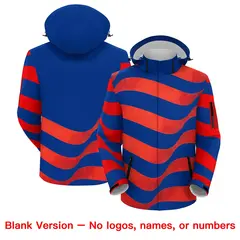 Royal Blue American Flag Independence Day Waterproof Jacket 6