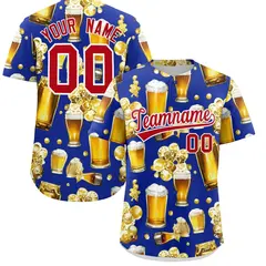 Royal Blue Beer Day Parties Baseball Jersey 1