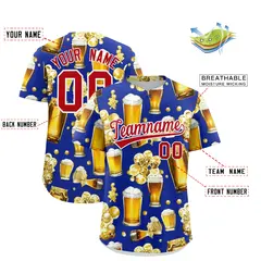 Royal Blue Beer Day Parties Baseball Jersey 2