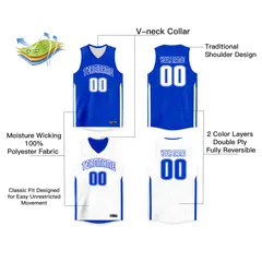 Royal Blue Double Side Basketball Jersey 2
