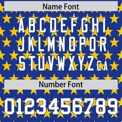 Royal Blue Gold American Flag Graffiti Baseball Jersey 4