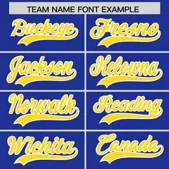 Royal Blue Gold Baseball Jersey Pants Hat Uniform Package 3