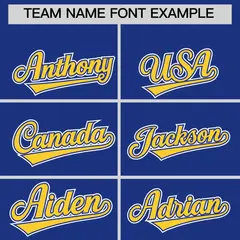 Royal Blue Gold Ice Cream Helmet Pattern Hockey Jersey 3