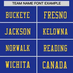 Royal Blue Gold Sequin Lettering Football Jersey 3