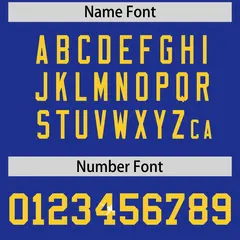 Royal Blue Gold Sequin Lettering Football Jersey 4