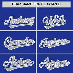 Royal Blue Gray Baseball Jersey Pants Hat Uniform Package 8
