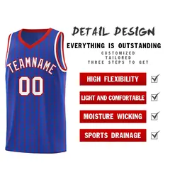 Royal Blue Gray Pinstripe Retro Uniform Basketball Jersey 2