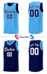 Royal Blue Light Blue Chest Slash Double Side Basketball Jersey 3