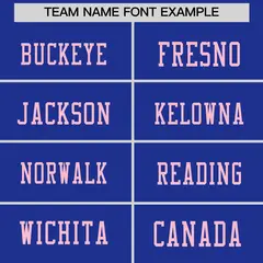 Royal Blue Light Pink Sequin Lettering Football Jersey 3