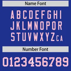 Royal Blue Light Pink Sequin Lettering Football Jersey 4