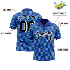Royal Blue Lingge Sunshine Team Polo Shirts 2