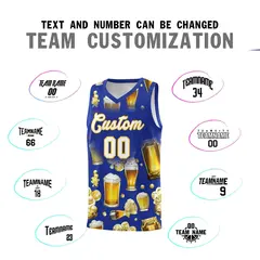 Royal Blue National Beer Day Beer Bubble Basketball Jersey 4