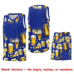 Royal Blue National Beer Day Beer Bubble Basketball Jersey 7