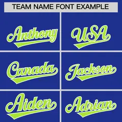Royal Blue Neon Green Side Camo Baseball Jersey 3