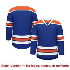 Royal Blue Orange Ice Cream Helmet Pattern Hockey Jersey 7
