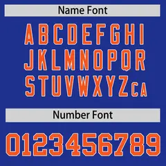 Royal Blue Orange Side Camo Baseball Jersey 4