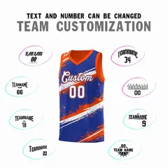 Royal Blue Orange White Reversible Basketball Jersey Stellar Strike 2