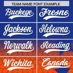 Royal Blue Orange White Rising Stars Gradient Baseball Jersey 3