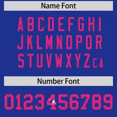 Royal Blue Pink Sequin Lettering Football Jersey 4