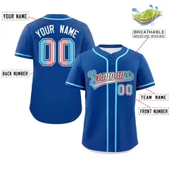 Royal Blue Powder Blue Transgender Pride Month Baseball Jersey 2