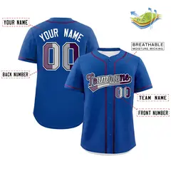 Royal Blue Purple Pride Month Baseball Jersey 2