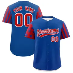 Royal Blue Red American Flag Raglan Baseball Jersey 1