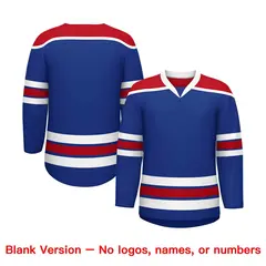 Royal Blue Red Ice Cream Helmet Pattern Hockey Jersey 7