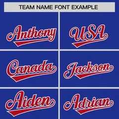 Royal Blue Red Raglan Lace-Up Neck Hockey Hoodie Jersey 3