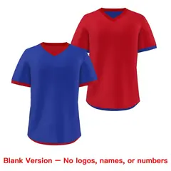 Royal Blue Red Reversible Pullover Baseball Jersey 9