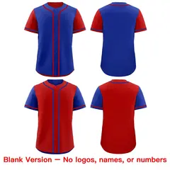 Royal Blue Red Reversible Raglan Baseball Jersey 9