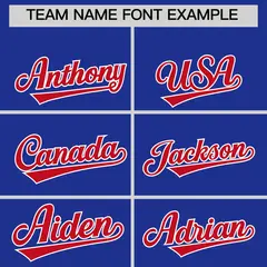 Royal Blue Red Side Camo Baseball Jersey 3