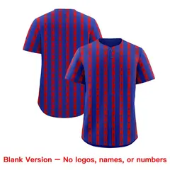 Royal Blue Red Thick Stripes Star Pattern Baseball Jersey 7