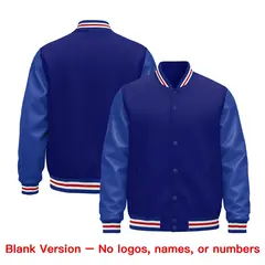 Royal Blue Red Varsity Jacket Leather Sleeves Wrinkle-Resistant 6