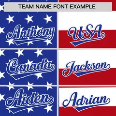 Royal Blue Red White American Flag Graffiti Split Independence Day Baseball Jersey 3