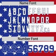 Royal Blue Red White American Flag Graffiti Split Independence Day Baseball Jersey 4