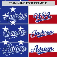 Royal Blue Red White American Flag Graffiti Split Independence Day Baseball Jersey 3