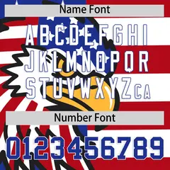 Royal Blue Red White American Flag Graffiti Split Independence Day Baseball Jersey 4